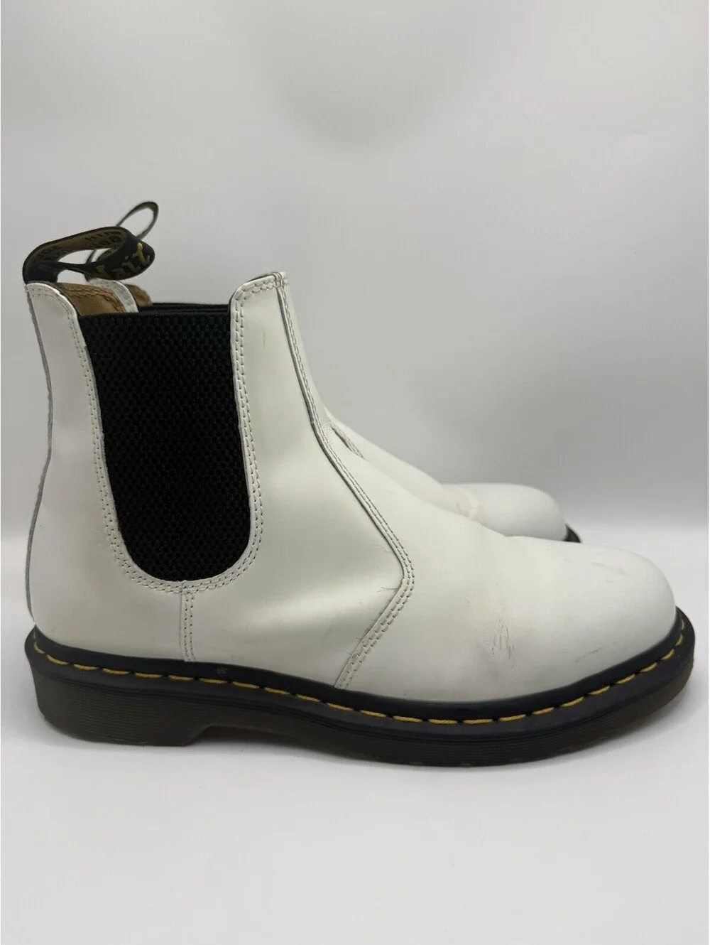Dr Martens Chelsea Boots 2976 Women's Size 10 White Leather Men's 9